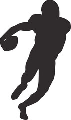 silhouette of people playing american football
