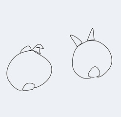 Chinese New Year 2023, year of the rabbit, continuous line.