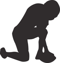 silhouette of people playing american football