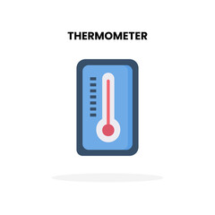 Thermometer flat icon. Vector illustration on white background. Can used for digital product, presentation, UI and many more.