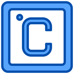 Celsius blue outline icon