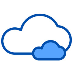 Cloud blue outline icon