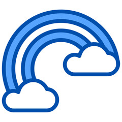 Rainbow blue outline icon
