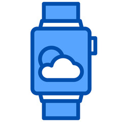 Smartwatch blue outline icon