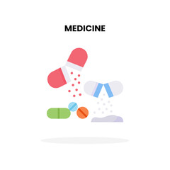 Medicine flat icon. Vector illustration on white background. Can used for digital product, presentation, UI and many more.