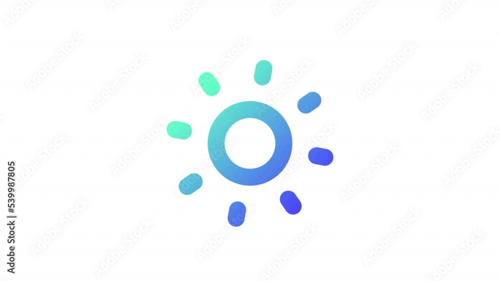 Aufkleber animated light mode gradient ui icon. daytime theme. screen brightness. seamless loop hd video with 