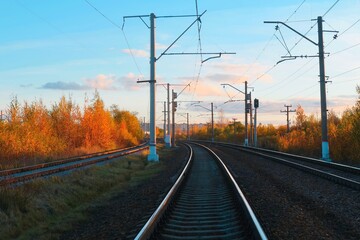 railway in the morning