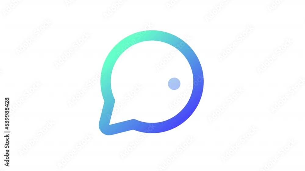 Poster animated comment gradient ui icon. reply to social media post. message. seamless loop hd video with 