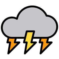 Stormy filled outline icon