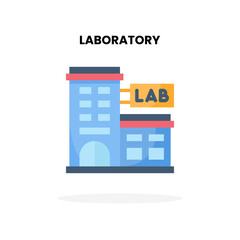 Laboratory flat icon. Vector illustration on white background. Can used for digital product, presentation, UI and many more.