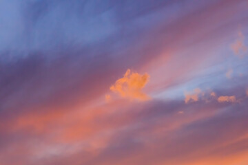 Littlle clouds on a vanilla sky sunset