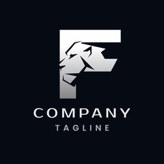 Obraz premium Letter F Lion Head Logo Design