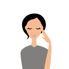 Fototapeta na wymiar Woman with Headache Vector Illustration