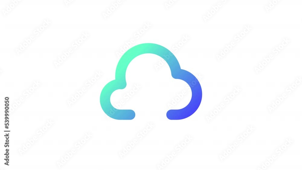 Poster animated download gradient ui icon. large file storage in cloud. seamless loop hd video with alpha c