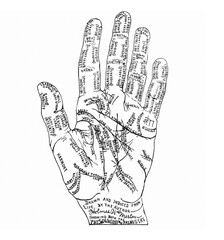 Ligne de la main, ésotérique, vieux parchemin, occulte