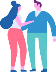 Man and woman, couple silhouette