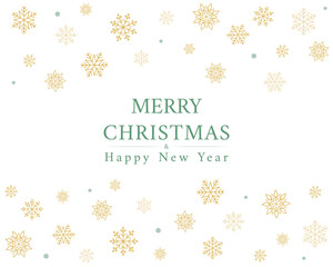 Snowflakes elements greeting card on white background. Merry Christmas and Happy New Year