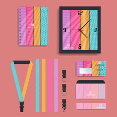 Colorful Geometry Pattern professional business branding set