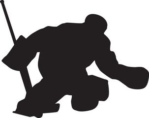 silhouette of people playing hockey