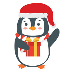 Cute Penguin with gift  cartoon