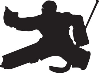 silhouette of people playing hockey