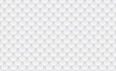 Elegant seamless pattern with white paper texture and silver grid rhombus. Vector illustration geometric background in vintage style for luxury card, template.