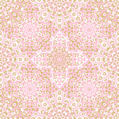 Delicate openwork geometric floral seamless pattern