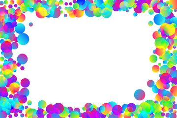 Glamour falling confetti scatter vector background. Rainbow round particles carnival decor. Cracker poppers flying confetti. Holiday celebration decoration illustration. Happy mood.