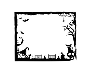 Silhouette halloween frame background illustration design