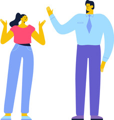 Man and woman, couple silhouette