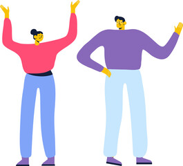 Man and woman, couple silhouette