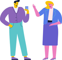 Man and woman, couple silhouette