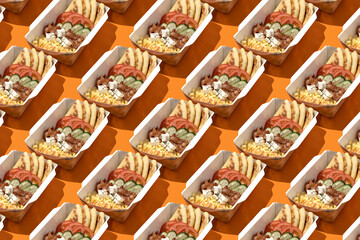 street food in a paper box