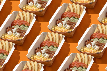 street food in a paper box