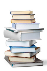 Stack of books isolated on the white background