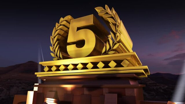 3D Text 5th Fifth place