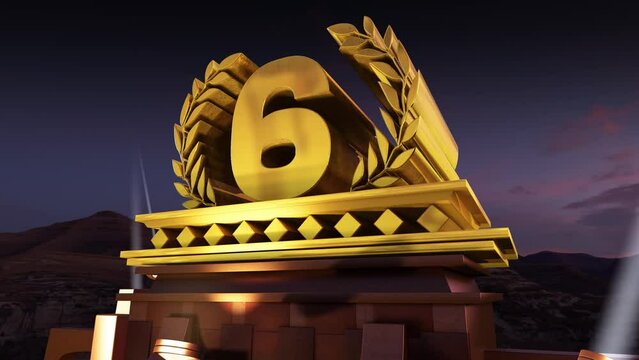 3D Text 6th Sixth place