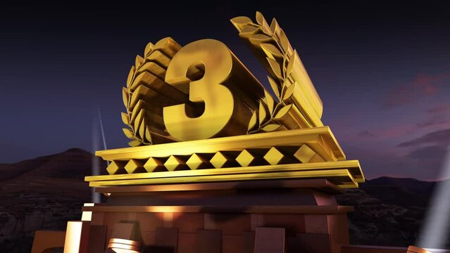 3D Text 3rd Third place 