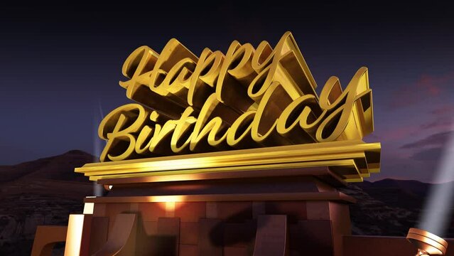 Happy Birthday 3D Text