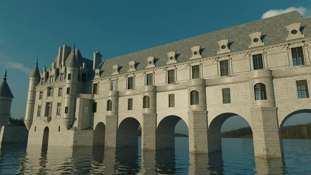 Animation of the castle of Chenonceau full shot