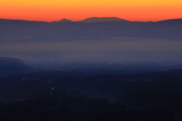 岩手県奥州市　夜明けの胆沢平野