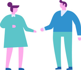 People talking flat vector illustration