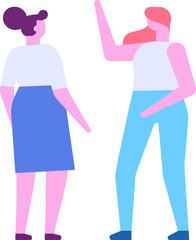 Women talking flat vector illustration