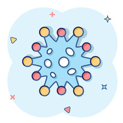 Disease bacteria icon in comic style. Allergy cartoon vector illustration on white isolated background. Microbe virus splash effect business concept.