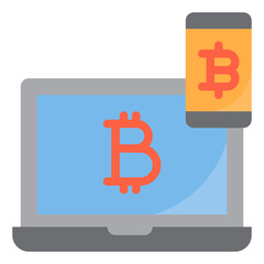 Bitcoin flat style icon