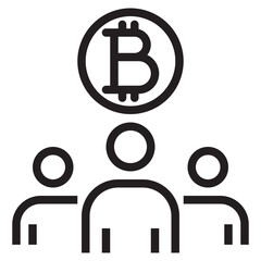 Bitcoin outline style icon