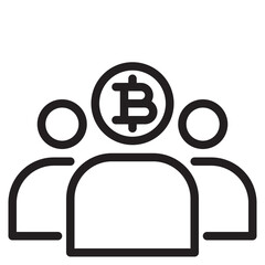 Bitcoin outline style icon