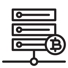 Bitcoin outline style icon