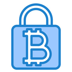 Bitcoin blue style icon