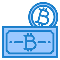 Bitcoin blue style icon